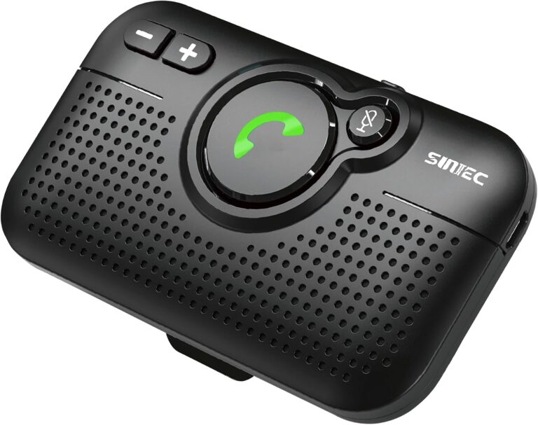 Bluetooth Car Speaker for Cell Phone, 3W Speakers, Handsfree Bluetooth Car Kit Automatic Power ON Reconnect, Support Siri Google Voice Assistant Hands Free Speakerphone with Visor Clip - BC980P