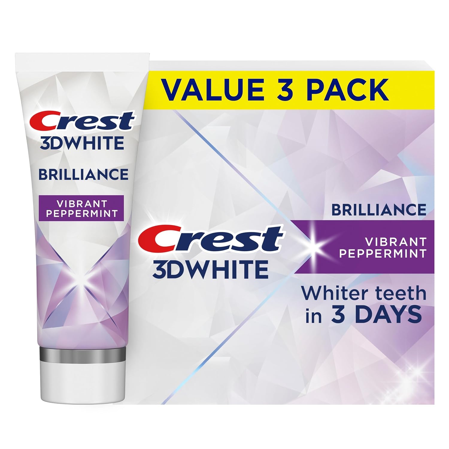 Crest 3D White Teeth Whitening Toothpaste for Adults, 4.6oz, 3 Pack, Stain Remover, Cavity Protection Fluoride Toothpaste, Strengthens Enamel, Faster Whitening, Brightens Teeth, Travel Size Crest 3D White Teeth Whitening Toothpaste for Adults, 4.6oz, 3 Pack, Stain Remover, Cavity Protection Fluoride Toothpaste, Strengthens Enamel, Faster Whitening, Brightens Teeth, Travel Size