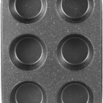 Walooza Nonstick 6-Cup Muffin Pan, Carbon Steel Cupcake Baking Tray, Small Cheesecake Pan for Toaster Oven, Easy Clean & Dishwasher Safe