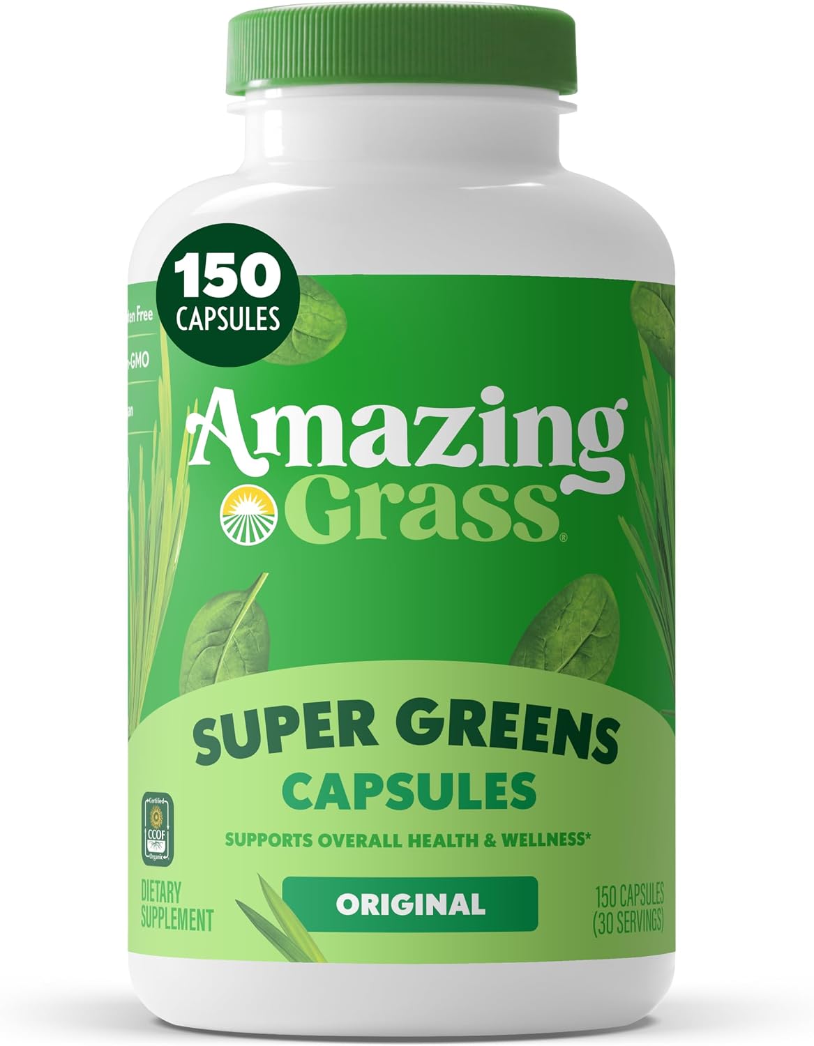 Amazing Grass Super Greens Capsules, Superfood, Greens Pills, Organic Spirulina, Chlorella, Beet Root Powder, Digestive Enzymes & Probiotics, Greens Supplement Capsules, 150 Count (Packaging May Vary) Amazing Grass Super Greens Capsules, Superfood, Greens Pills, Organic Spirulina, Chlorella, Beet Root Powder, Digestive Enzymes & Probiotics, Greens Supplement Capsules, 150 Count (Packaging May Vary)
