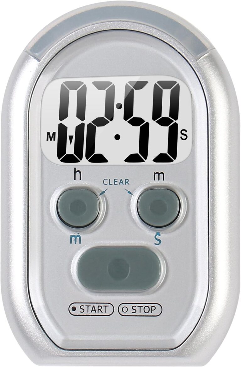 x-wlang 3-in-1 Alerts timer 1013 with vibration ,beep and flash.(kitchen timer ,medical timer,therapeutic timer), silver