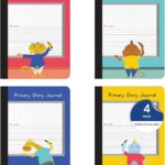 Oxford Primary Composition Notebooks, Kids Handwriting & Drawing Story Journal, Pre-K, Grades K-2, 100 Sheets/200 Pages, 9 3/4 x 7 1/2, (63784) (Pack of 4)