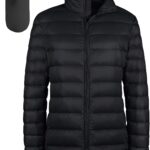 wantdo Women's Packable Puffer Jacket Ultra-Light Short Down Jacket | Foldable,with Carrying Pouch,Silm Fit,Mild Cold Weather Wear,Stand Collar,for Travel and Daily,Lightweight