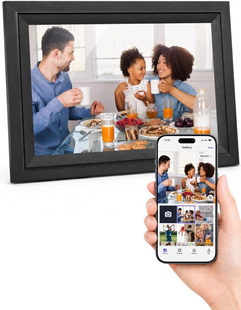 SAMMIX Digital Picture Frame 10.1 Inch WiFi Digital Photo Frame Electronic, IPS Touch Screen, 16GB, Tabletop&Wall-Mounted, Share Photos and Video with Uhale App, Birthday Gifts for Mom Women