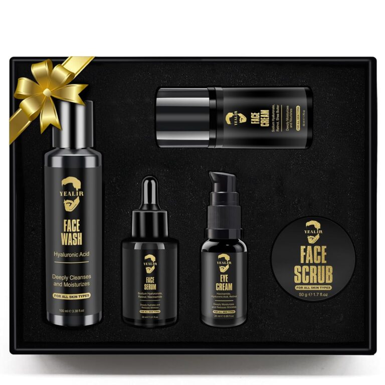Mens Facial Skin Care Gift Set for Anti-Aging & Hydration, Face Routine Kit | Retinol & Hyaluronic Acid Daily Facial Care Set for Healthy, Hydrated, Firm Skin, for All Mens Skin Types