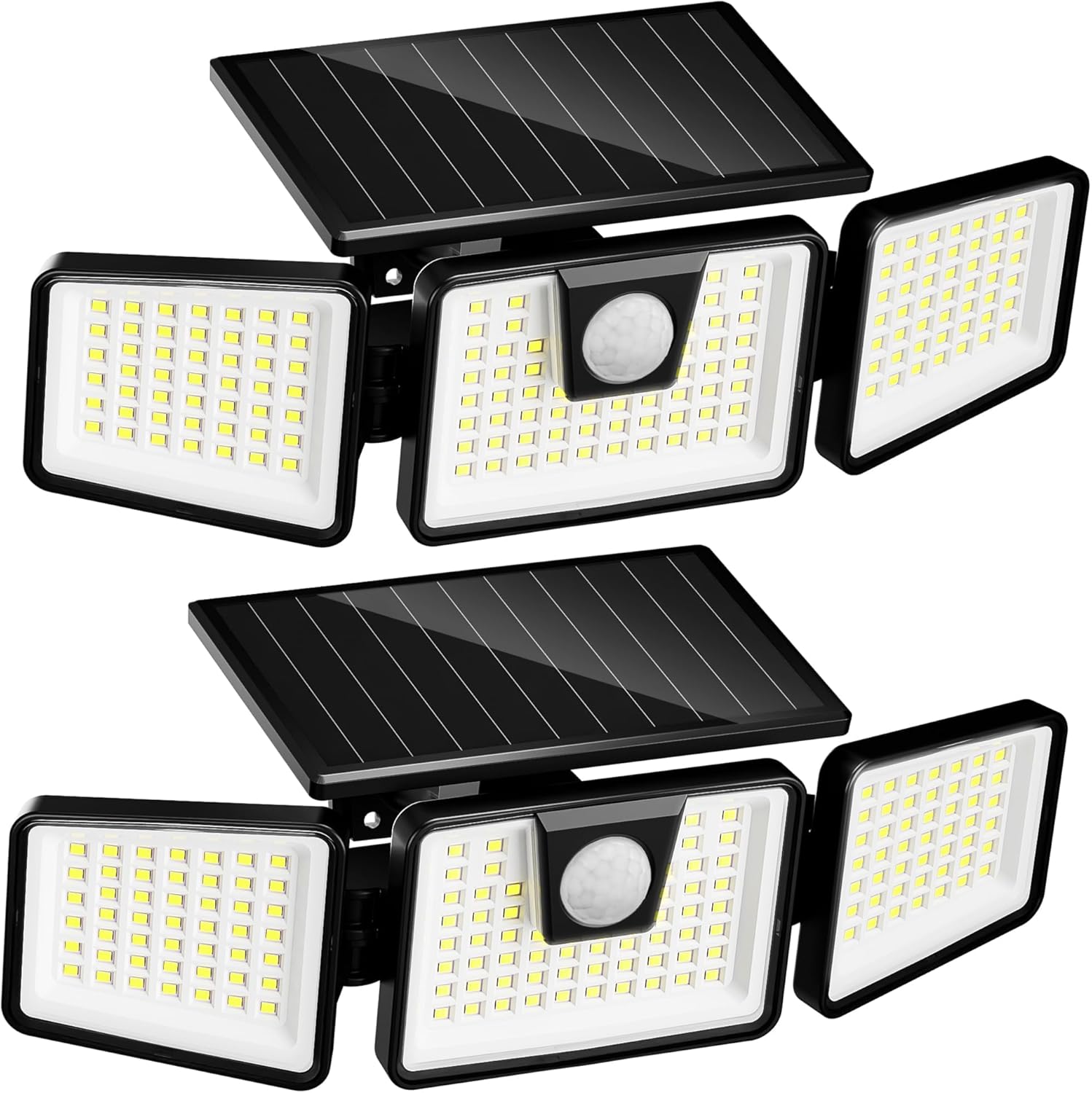INCX Solar Lights Outdoor Waterproof, 3000 LM 156 LED Motion Sensor Outdoor Lights, 3 Heads Solar Powered Security Flood Light Motion Detected Spotlight for Patio Garage Yard Entryways, 2 Pack Black INCX Solar Lights Outdoor Waterproof, 3000 LM 156 LED Motion Sensor Outdoor Lights, 3 Heads Solar Powered Security Flood Light Motion Detected Spotlight for Patio Garage Yard Entryways, 2 Pack Black
