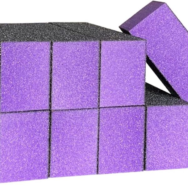 HeeYaa 10 Pcs Nail Buffer Sanding Block Polisher Buffing File 100/180 Grit 3 Sides Nail Files Art Pedicure Manicure File(Black Purple)