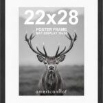 Americanflat 22x28 Poster Frame - Matted to 18x24 - Engineered Wood - Black | Polished plexiglass front, hangs vertical or horizontal, sawtooth hangers included, fits photos, posters and art
