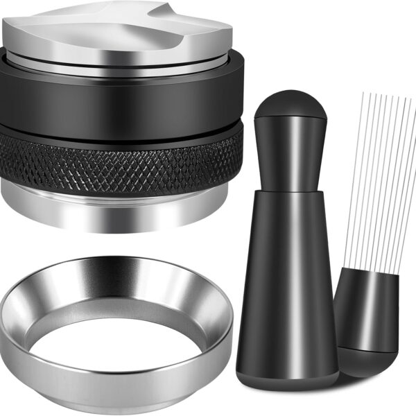 Reoszeank 54mm Espresso Accessories Kit, Coffee Distributor and Tamper Leveler, WDT Tool and Dosing Funnel Set Fits Breville 54 mm Espresso Machines and Portafilters