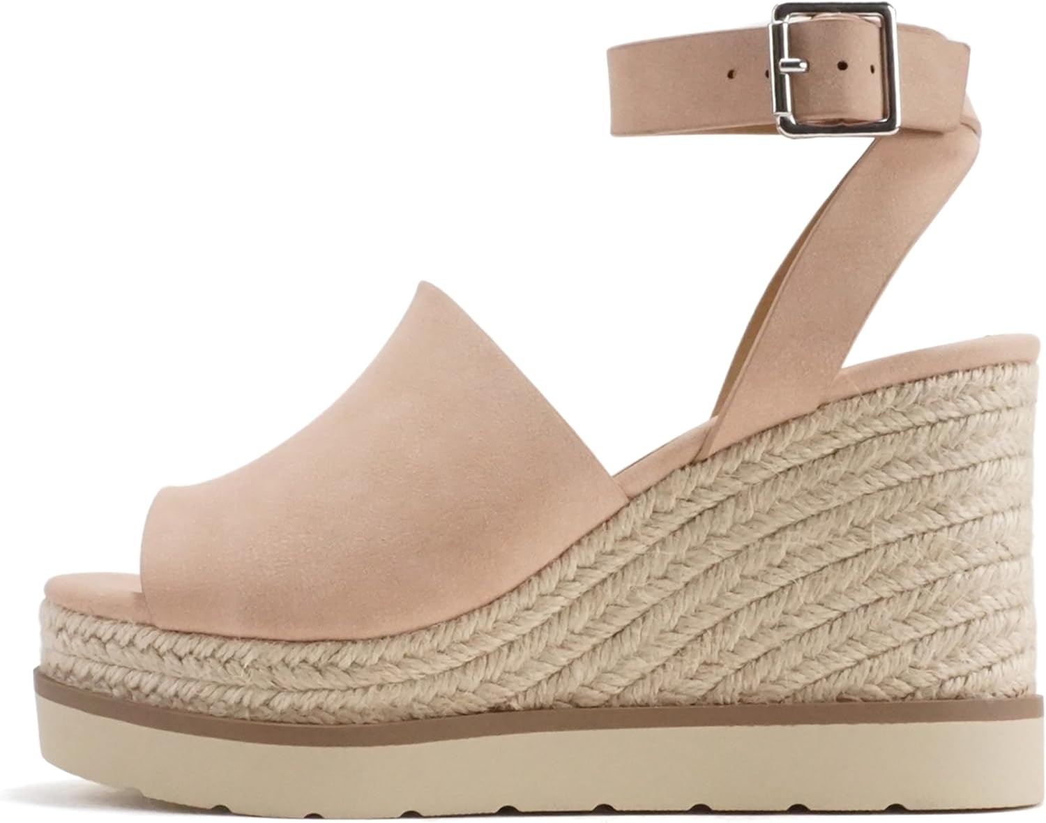 Soda Stella ~ Women Square Peep Toe Single Band Platform Espadrille Wedge Sandals with Adjustable Ankle Strap Soda Stella ~ Women Square Peep Toe Single Band Platform Espadrille Wedge Sandals with Adjustable Ankle Strap