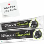 Herbodent Charcoal Toothpaste - 6.53oz/185g Pack of 1 | Whitens Teeth & Fresh Breath | No Bleach, No Fluoride | Activated Bamboo Charcoal & Organic Herbs -Wheat Germ, Thyme, Clove