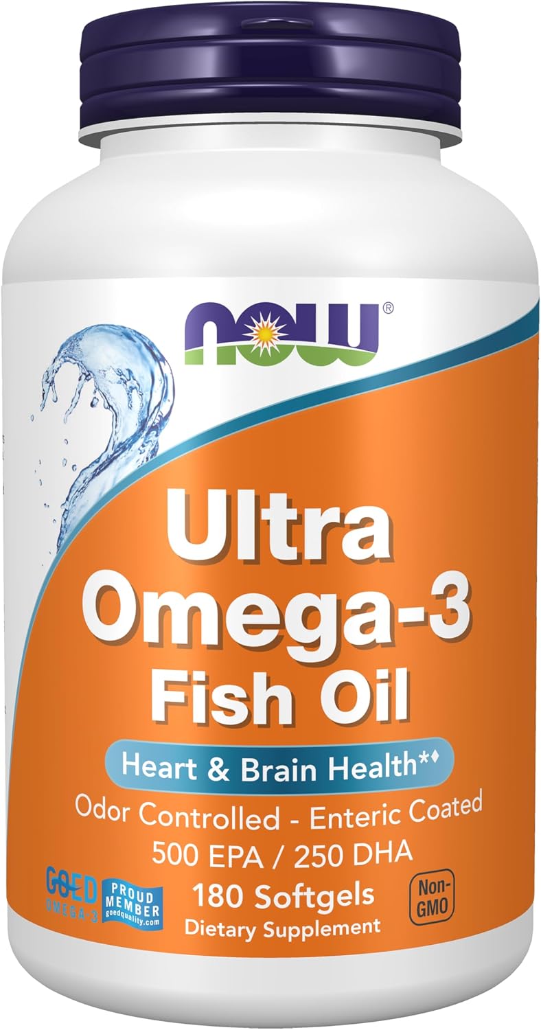 NOW Foods Supplements, Ultra Omega-3 Molecularly Distilled and Enteric Coated, 180 Softgels NOW Foods Supplements, Ultra Omega-3 Molecularly Distilled and Enteric Coated, 180 Softgels