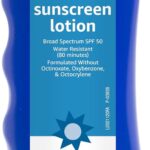 Amazon Basics Sport Sunscreen Lotion SPF 50, Water Resistant (80min), Formulated without Octinoxate & Oxybenzone, Broad Spectrum UVA/UVB Protection, 8 Fluid Ounce