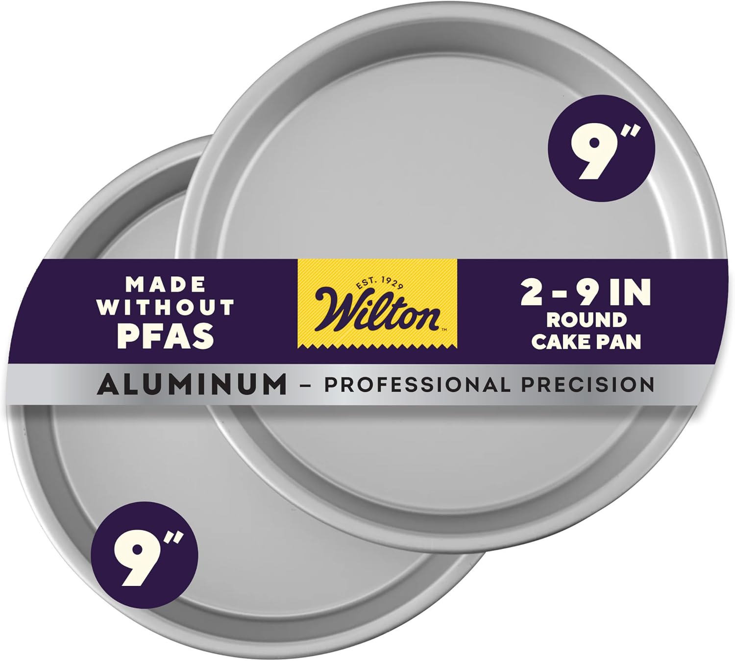 Wilton Performance Pans Aluminum Round Cake Pan, 9 x 2 in., Pack of 2 Wilton Performance Pans Aluminum Round Cake Pan, 9 x 2 in., Pack of 2