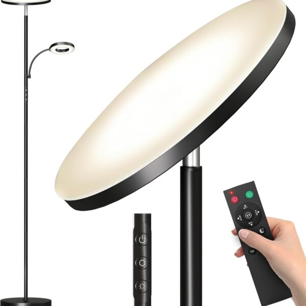 marctronic Floor Lamp, Upgraded 42W 4000LM Super Bright LED Floor Lamp for Living Room Bedroom, Dimmable Standing Reading Floor Lamps with Remote & Touch Control