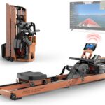 JOROTO Water Rowing Machines for Home, Foldable Rowing Machine with 400LBS Weight Capacity, Dedicated Monitor & Bluetooth APP, Large Water Tank & Comfortable Seat for Immersive Water Rower