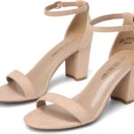 DREAM PAIRS Women's Chunky Block Heel Sandals, Open Toe Ankle Strap Dress Shoes, Comfortable Wedding Guest Heels for Party, Prom and Formal Events