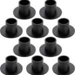 ZENFUN Set of 10 Taper Candle Holders, Iron Black Candlestick Holders Bulk, Table Centerpiece Candlestick Holder Bulk, Matte Black Candle Holder for Home Decor, Party, Wedding, Anniversary
