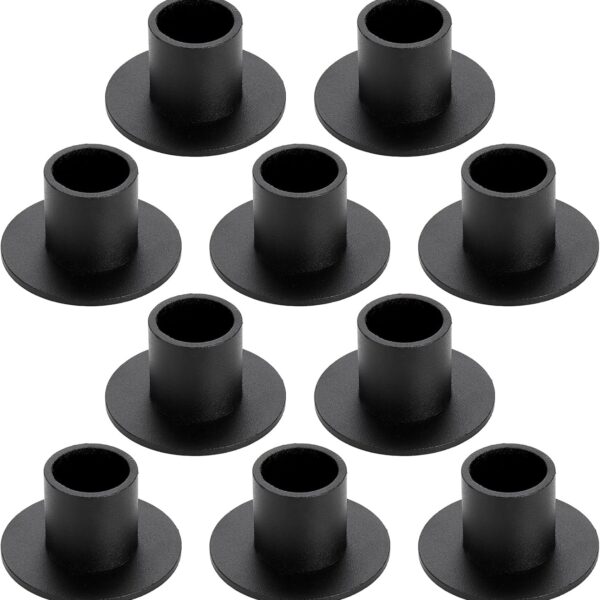 ZENFUN Set of 10 Taper Candle Holders, Iron Black Candlestick Holders Bulk, Table Centerpiece Candlestick Holder Bulk, Matte Black Candle Holder for Home Decor, Party, Wedding, Anniversary