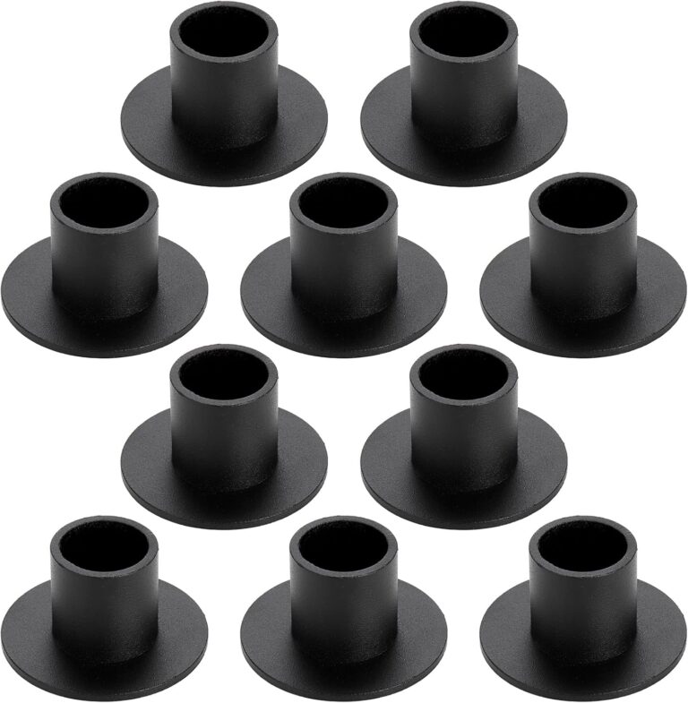 ZENFUN Set of 10 Taper Candle Holders, Iron Black Candlestick Holders Bulk, Table Centerpiece Candlestick Holder Bulk, Matte Black Candle Holder for Home Decor, Party, Wedding, Anniversary