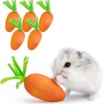 Niteangel Hamster Chew & Decor Toys - for Syrian Dwarf Hamsters Gerbils Mice Lemming Degu or Other Small-Sized Pets (Carrot-Shape (Pack of 6))