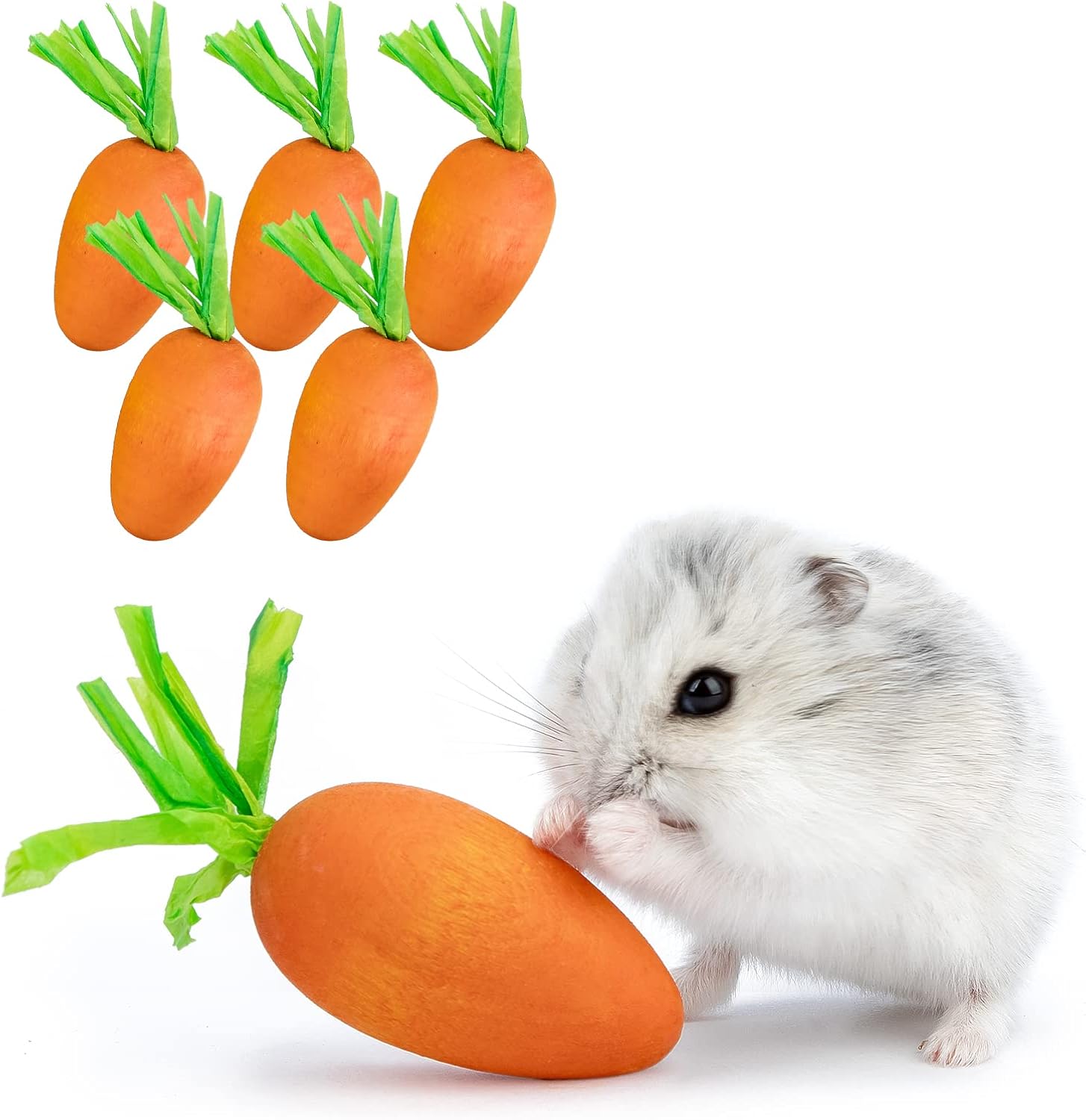 Niteangel Hamster Chew & Decor Toys - for Syrian Dwarf Hamsters Gerbils Mice Lemming Degu or Other Small-Sized Pets (Carrot-Shape (Pack of 6)) Niteangel Hamster Chew & Decor Toys - for Syrian Dwarf Hamsters Gerbils Mice Lemming Degu or Other Small-Sized Pets (Carrot-Shape (Pack of 6))