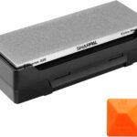 SHARPAL 162N Double-sided Diamond Sharpening Stone, 8 in. x 3 in. | Coarse 325 / Extra Fine 1200 Grit, Storage Case with NonSlip Base, Angle Guide, Knife Sharpener