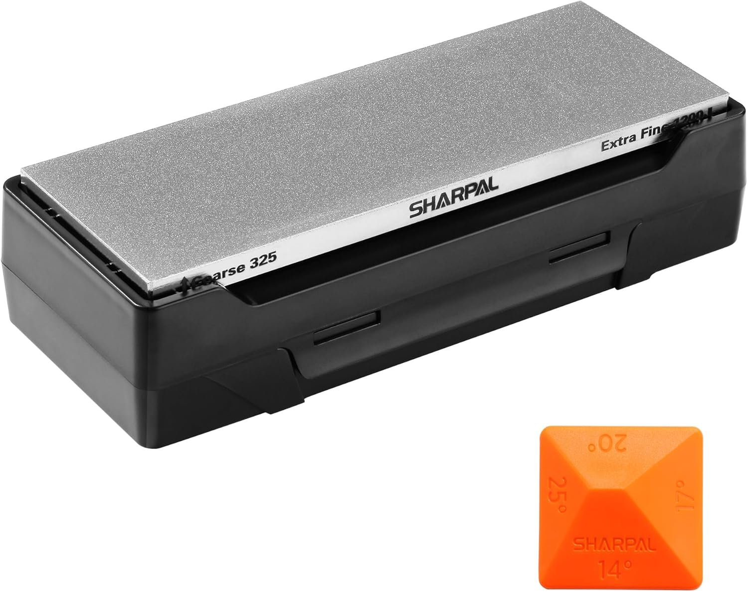 SHARPAL 162N Double-sided Diamond Sharpening Stone, 8 in. x 3 in. | Coarse 325 / Extra Fine 1200 Grit, Storage Case with NonSlip Base, Angle Guide, Knife Sharpener SHARPAL 162N Double-sided Diamond Sharpening Stone, 8 in. x 3 in. | Coarse 325 / Extra Fine 1200 Grit, Storage Case with NonSlip Base, Angle Guide, Knife Sharpener
