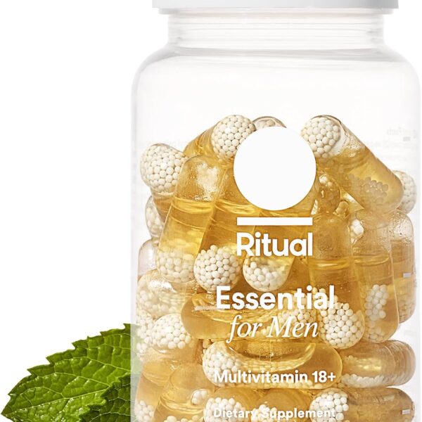 Ritual Mens 18+ Daily Multivitamin - Key Essential Vitamins and Minerals to Support Energy, Muscle, Heart, Brain Health* - Including Zinc, D3, B12, A, K2 - Vegan - Mint - 60 Capsules - 30 Servings