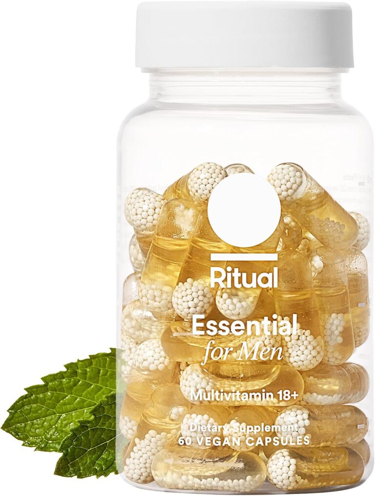 Ritual Mens 18+ Daily Multivitamin - Key Essential Vitamins and Minerals to Support Energy, Muscle, Heart, Brain Health* - Including Zinc, D3, B12, A, K2 - Vegan - Mint - 60 Capsules - 30 Servings