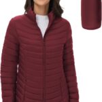 ROYAL MATRIX Women's Packable Puffer Jacket Lightweight Quilted Puffer Jacket Winter Warm Puffy Jacket with Stand Collar