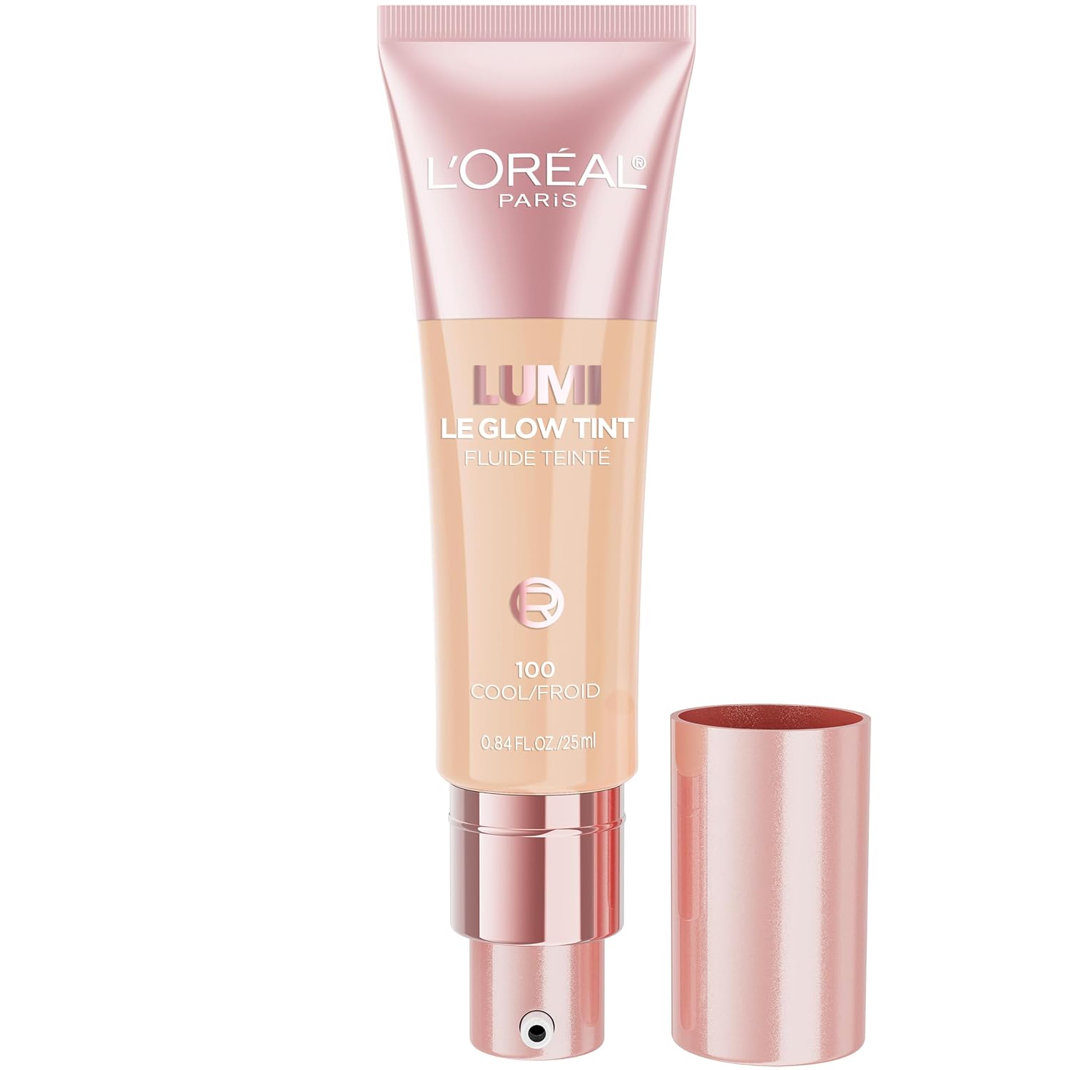 L'Oreal Paris Lumi Le Glow Tint Fluide Teinte, Lightweight Fluid Tint That Glow Like An Illuminator & Cover Like A Foundation, Cool/Froid 100, 0.84 Fl Oz L'Oreal Paris Lumi Le Glow Tint Fluide Teinte, Lightweight Fluid Tint That Glow Like An Illuminator & Cover Like A Foundation, Cool/Froid 100, 0.84 Fl Oz