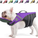 Mklhgty Dog Life Jacket, Reflective Dog Life Vest with Removable Neck Float High Buoyancy for Swimming and Boating, Ripstop Pet Safety Swimsuit Rescue Handle for Small Medium Large Dogs
