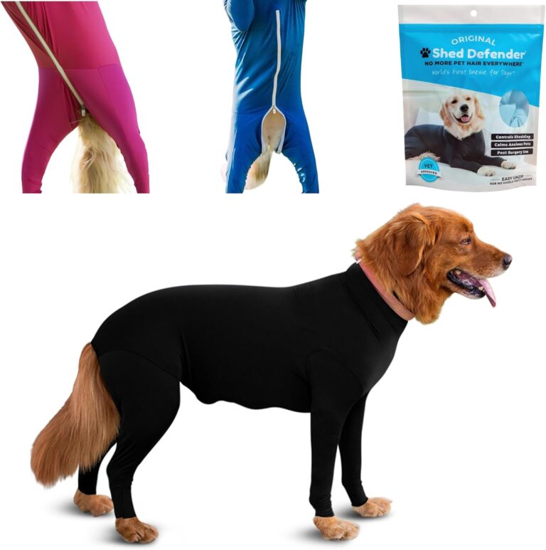 Shed Defender Original Dog Onesie for Shedding Control  Seen on Shark Tank, Lightweight Breathable Dog Suit, Bodysuit for Dogs, Recovery Suit, Anxiety Relief, Full Coverage, Easy On/Off, Dog Jumpsuit