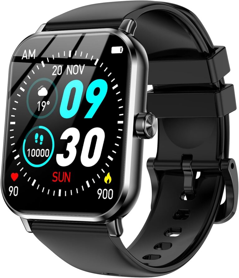 Jacoosa Smart Watches for Men, 1.83" HD Touchscreen with Bluetooth Calling, 120+ Sport Modes Fitness Tracker, IP68 Waterproof, Heart Rate Sleep Monitor Timer, Compatible with Android iOS(Black)