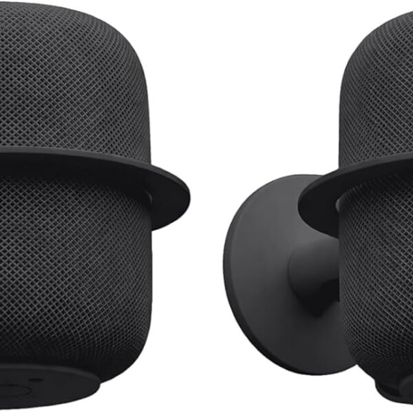 Play with NoBoxWall Mount for Apple HomePod Precision-Fit Holder with Built-in Cable Management, Heavy-Duty Steel Frame, Sleek Minimalist Design, Secure Mounting Bracket, Black (Set of 2)