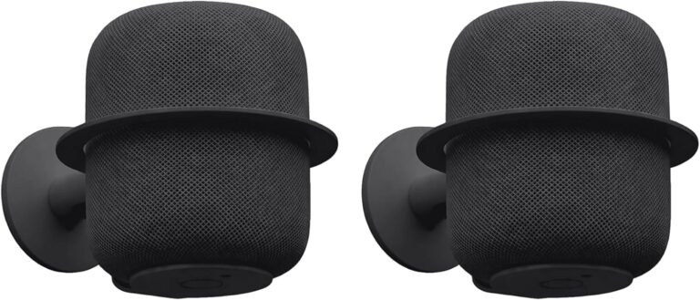 Play with NoBoxWall Mount for Apple HomePod  Precision-Fit Holder with Built-in Cable Management, Heavy-Duty Steel Frame, Sleek Minimalist Design, Secure Mounting Bracket, Black (Set of 2)