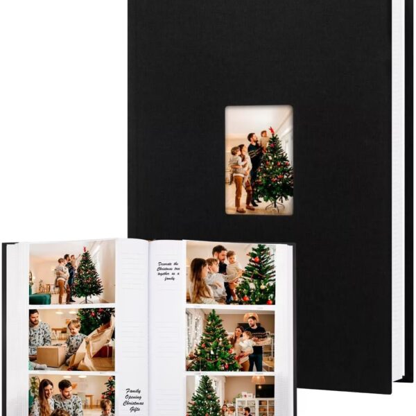450 Pockets Photo Album 4x6 with Writing Space, Large Capacity Linen Cover Album Book Holds 450 4x6 Inch Pictures for Family Wedding Baby Travel Memories Graduation Pictures