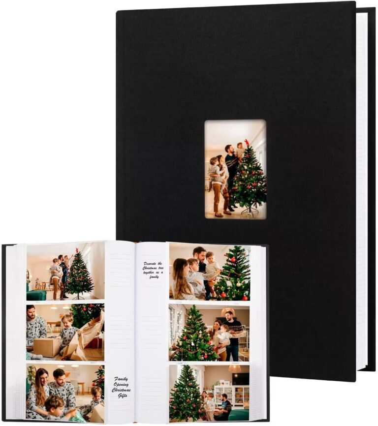 450 Pockets Photo Album 4x6 with Writing Space, Large Capacity Linen Cover Album Book Holds 450 4x6 Inch Pictures for Family Wedding Baby Travel Memories Graduation Pictures