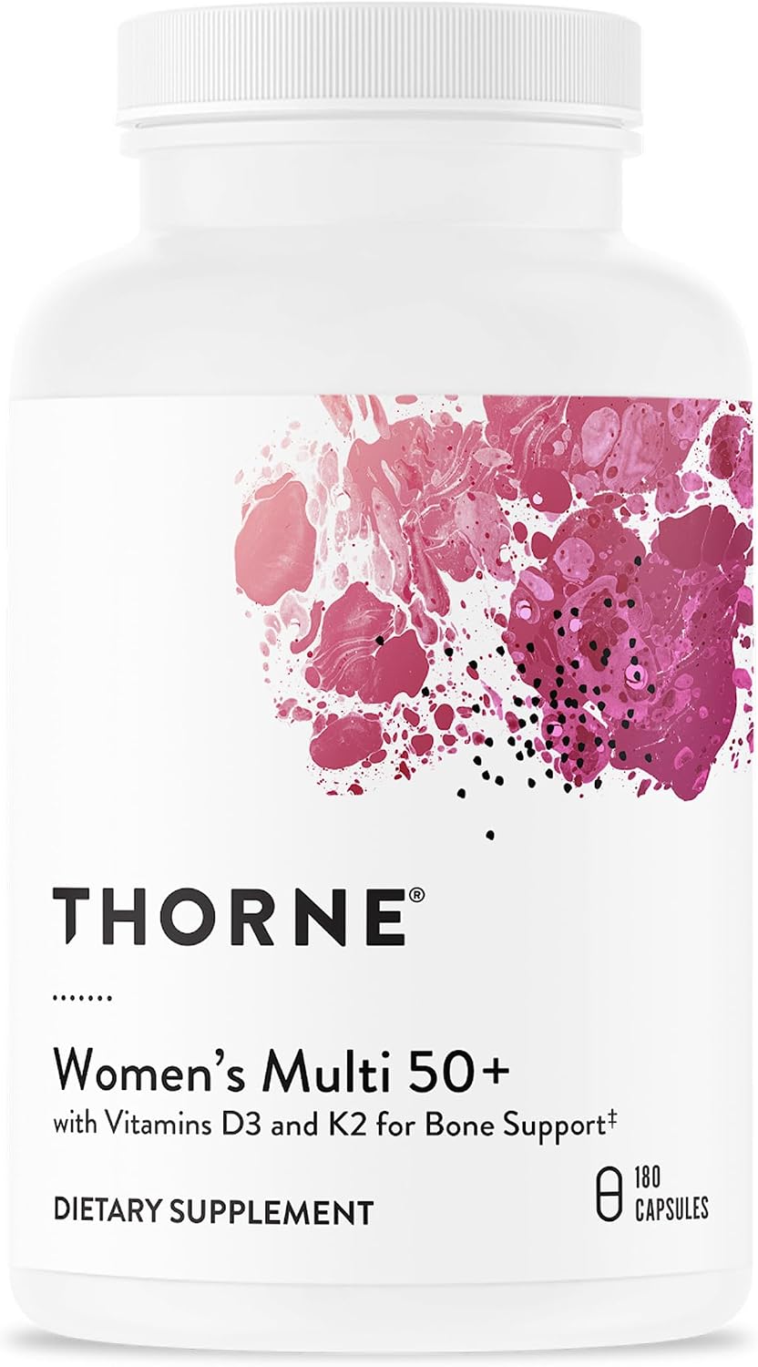 THORNE - Women's Multi 50+ - Comprehensive Daily Multi with Vitamins A, B6, B12, C, D, E, K, Zinc & More - Support Heart, Brain, Bone & Immune Health* - Third-Party Certified - 180 Capsules THORNE - Women's Multi 50+ - Comprehensive Daily Multi with Vitamins A, B6, B12, C, D, E, K, Zinc & More - Support Heart, Brain, Bone & Immune Health* - Third-Party Certified - 180 Capsules