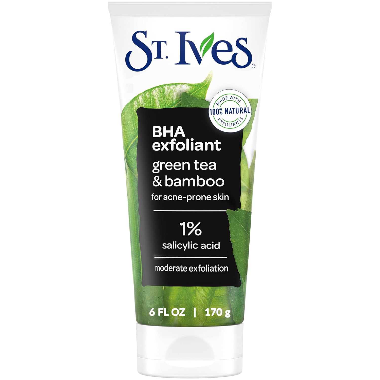 St. Ives Blackhead Clearing Face Scrub, Clears Blackheads & Unclogs Pores, Green Tea & Bamboo, Salicylic Acid Acne Treatment Facial Scrub, Moderate Exfoliator Skin Care with Natural Exfoliants 6 oz St. Ives Blackhead Clearing Face Scrub, Clears Blackheads & Unclogs Pores, Green Tea & Bamboo, Salicylic Acid Acne Treatment Facial Scrub, Moderate Exfoliator Skin Care with Natural Exfoliants 6 oz