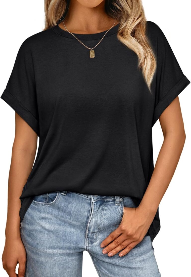 AUTOMET Women's Oversized Short Sleeve T Shirts Casual Summer Everyday Tops