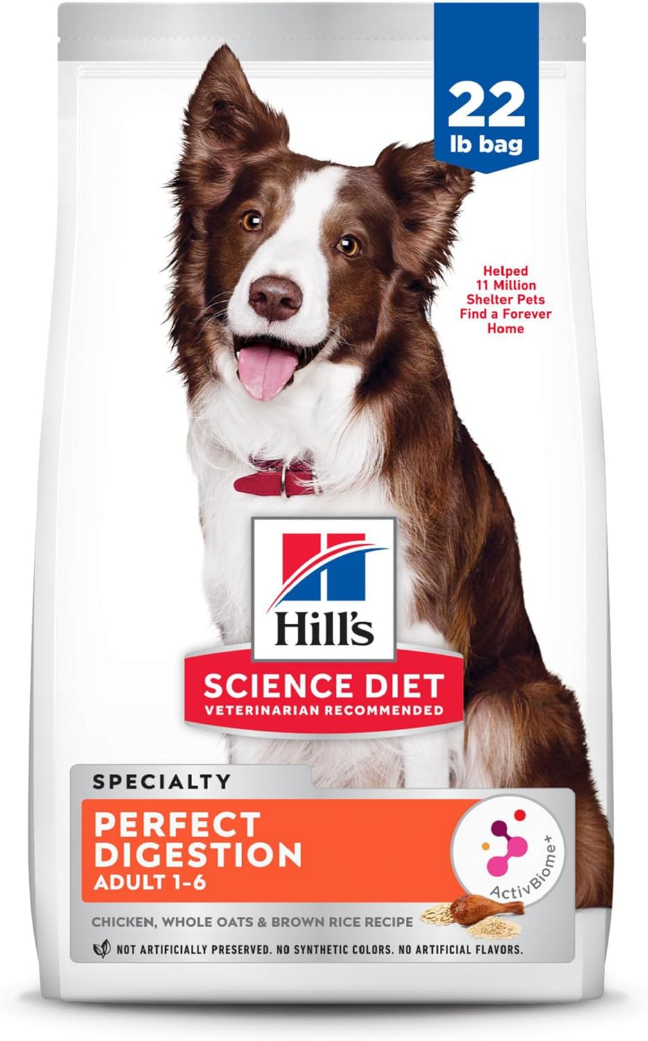 Hill's Science Diet Adult 1-6 Perfect Digestion Dry Dog Food, Chicken, Brown Rice, & Whole Oats, 22 lb. Bag Hill's Science Diet Adult 1-6 Perfect Digestion Dry Dog Food, Chicken, Brown Rice, & Whole Oats, 22 lb. Bag
