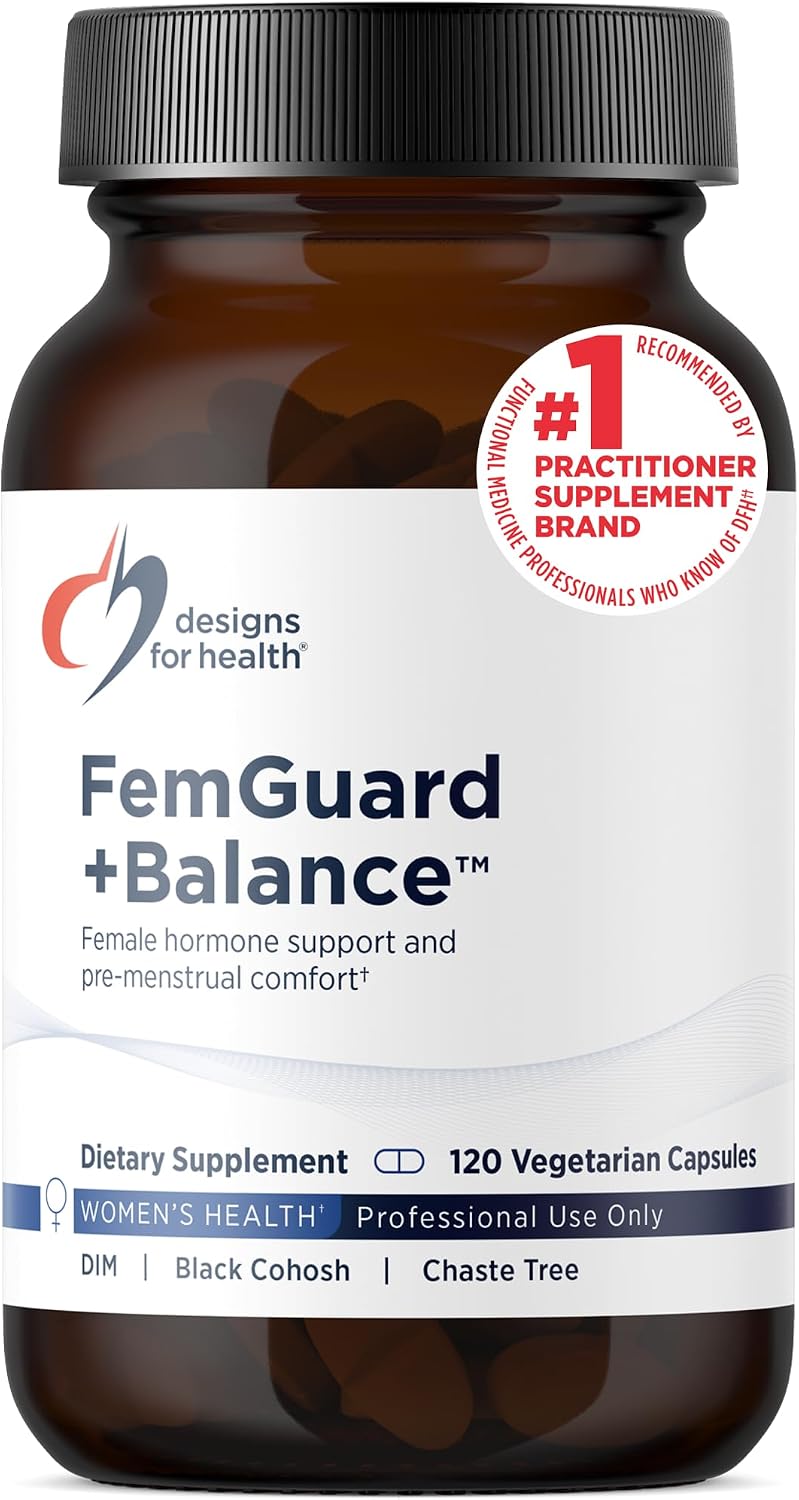 Designs for Health FemGuard + Hormone Balance for Women - DIM, Black Cohosh, Calcium D-Glucarate, EGCg Green Tea Extract & Chaste Tree Supplement for Mood Support & Estrogen Metabolism (120 Capsules) Designs for Health FemGuard + Hormone Balance for Women - DIM, Black Cohosh, Calcium D-Glucarate, EGCg Green Tea Extract & Chaste Tree Supplement for Mood Support & Estrogen Metabolism (120 Capsules)