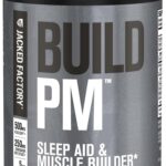 Jacked Factory Build PM Night Time Muscle Builder & Sleep Aid - Post Workout Recovery & Sleep Support Supplement w/VitaCherry Tart Cherry, Ashwagandha, & Melatonin - 60 Natural Veggie Pills