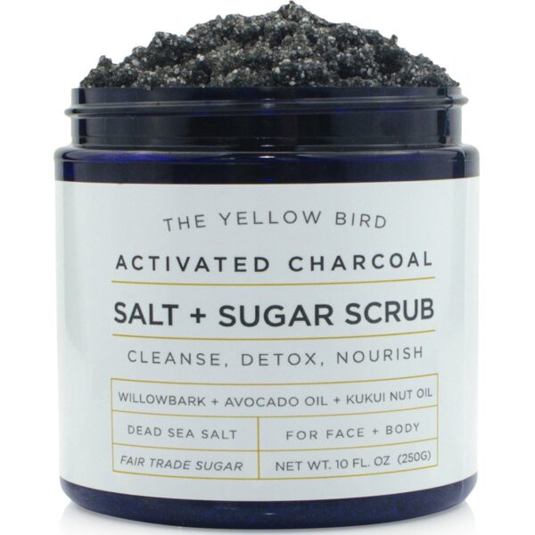 Activated Charcoal Face & Body Scrub  Natural Deep Cleansing Exfoliator for Smooth, Soft Skin  Gentle Salt & Sugar Scrub for Armpit & Foot Detox  For Men & Women  Made in USA