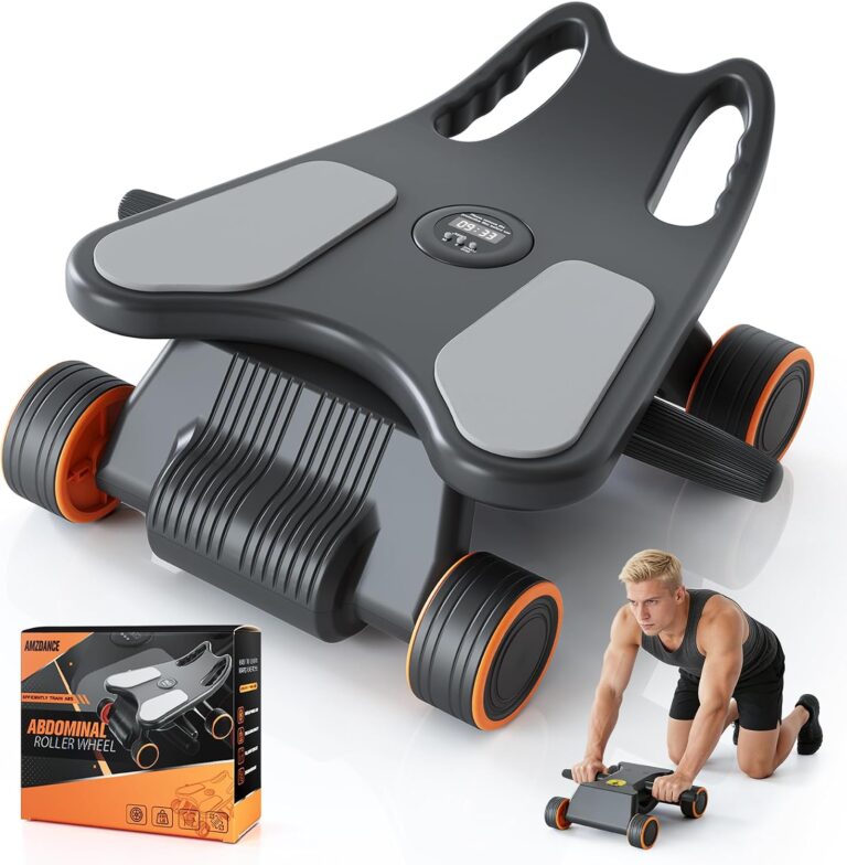 Ab Roller with Elbow Support,Exercise Roller Wheels with 4 Wheels | Abs Exercise Roller Abdominal Training with Knee Pad for Home Gym