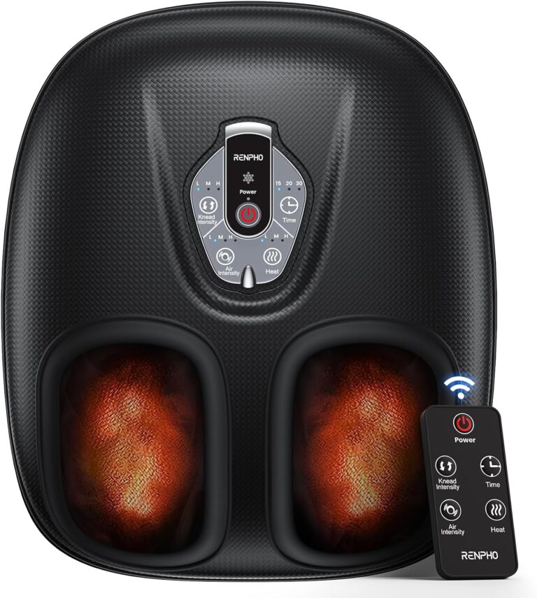 RENPHO Foot Massager Machine with Heat [2026 Upgraded], Birthday Gifts for Women Men Mom Dad, FSA Eligible HSA Shiatsu Foot Massager for Plantar Fasciitis, Cordless Control, Self Care Gifts, Black