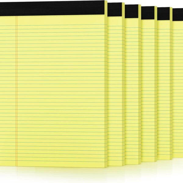6 Pack Yellow Legal Pads 8.5 x 11 College Ruled Lined Writing Note Pads 8.5 x 11 Narrow Ruled Yellow Paper Pads 8.5x11 Legal Pad 8.5x11 Pads of Paper 30 Sheets Writing Pad Legal Notepads