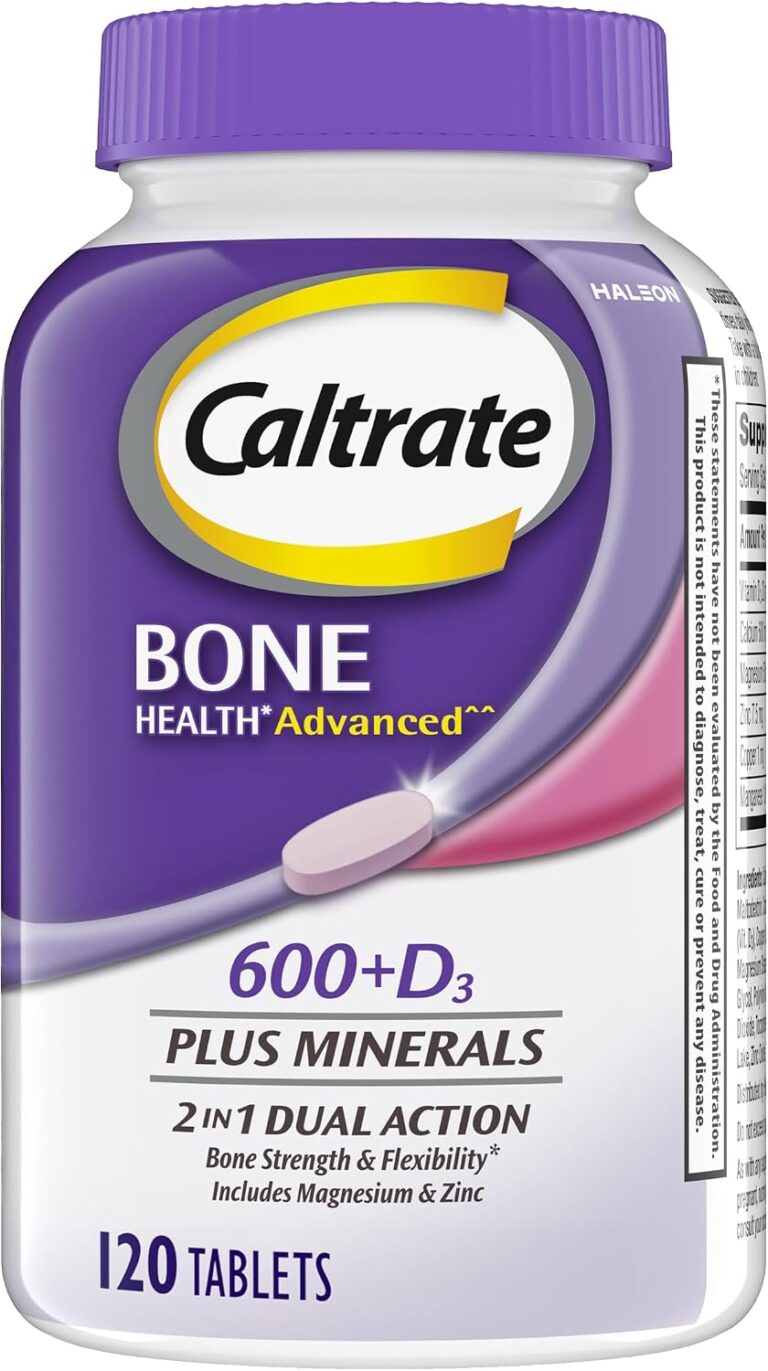 Caltrate 600 Plus D3 Plus Minerals Calcium and Vitamin D Supplement Tablets, Bone Health and Mineral Supplement for Adults - 120 Count (Packaging may vary)